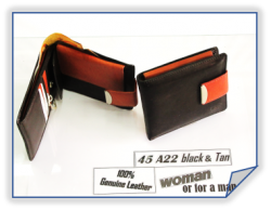 45  A22  Wallet Black & Brown