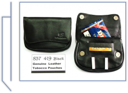 837  419  Black  Genuine Leather Tobacco  Pouches