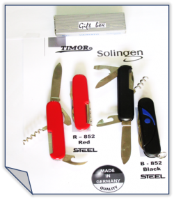 R - 852 Red  B - 852 Black & Blue Solingen Products