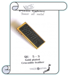 #  Q U 5 - 3  Gold Plated Crocodile Leather